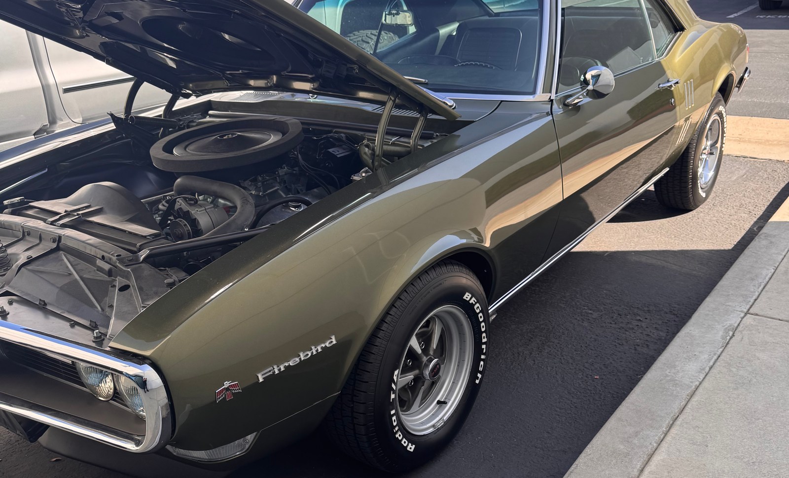 Classic coupe in service position outside Bravada's Yorba Linda shop